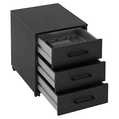 Artikelbild 6 für MÖBELPARTNER Ruby Rollcontainer schwarz 3 Auszüge 40,1 x 50,0 x 57,0 cm, Artikelnummer 323828