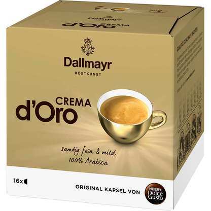Artikelbild 5 für Dallmayr Crema d'Oro Kaffeekapseln, Arabicabohnen kräftig, 16 Portionen, Artikelnummer 817890