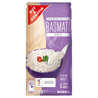 Artikelbild für GUT&GÜNSTIG Basmati Reis 1,0 kg, Artikelnummer 257849