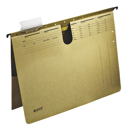 Artikelbild 21 für 25 LEITZ Hängehefter ALPHA 1912 Karton naturbraun 1 x kaufmännische Heftung, Artikelnummer 664722