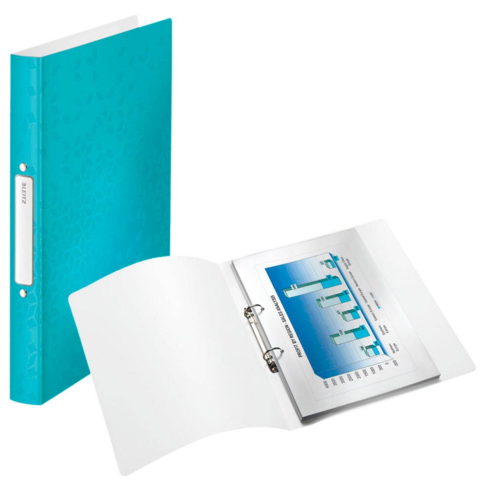 LEITZ WOW Ringbuch 2-Ringe eisblau-metallic 3,2 cm DIN A4, 1 St ...