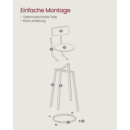 Artikelbild 7 für 2 VASAGLE Barhocker LBC069B81V1 braun Kunstleder, Artikelnummer 289529