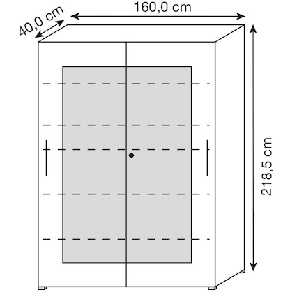 Artikelbild 2 für röhr Schiebetürenschrank Imperia, 194-1A4-9010-65-F1 weiß, quarzit 5 Fachböden 160,0 x 40,0 x 218,5 cm, Artikelnummer 186445