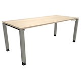 Artikelbild 1 für fm Sidney höhenverstellbarer Schreibtisch akazie rechteckig, 4-Fuß-Gestell Quadratrohr silber 180,0 x 80,0 cm, Artikelnummer 352973