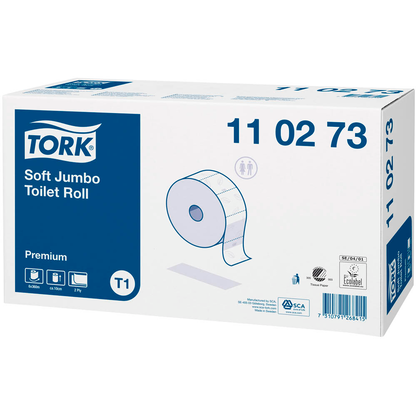Artikelbild 5 für TORK Jumbo-Toilettenpapier T1 Premium Soft 2-lagig Recyclingpapier, 6 Rollen, Artikelnummer 207118