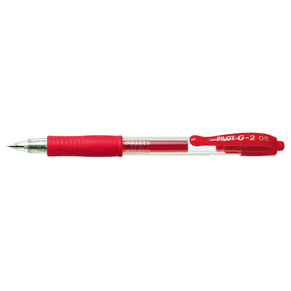 Artikelbild für PILOT G2 Gelschreiber rot/transparent 0,3 mm, Schreibfarbe: rot, 1 St., Artikelnummer 547406