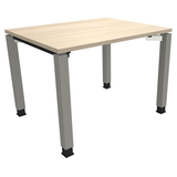 Artikelbild 1 für fm Sidney höhenverstellbarer Schreibtisch akazie rechteckig, 4-Fuß-Gestell Quadratrohr silber 100,0 x 80,0 cm, Artikelnummer 353067