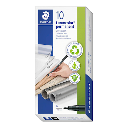 Artikelbild 12 für 10 STAEDTLER Lumocolor Folienstifte schwarz 1,0 mm permanent, Artikelnummer 147686