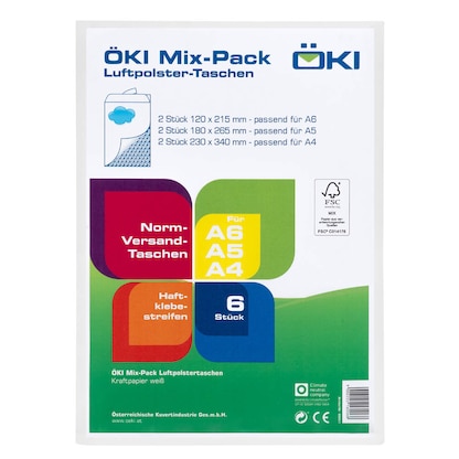 Artikelbild 9 für ÖKI Luftpolstertaschen Mix-Pack weiß für DIN A4, A5, A6, Artikelnummer 463487