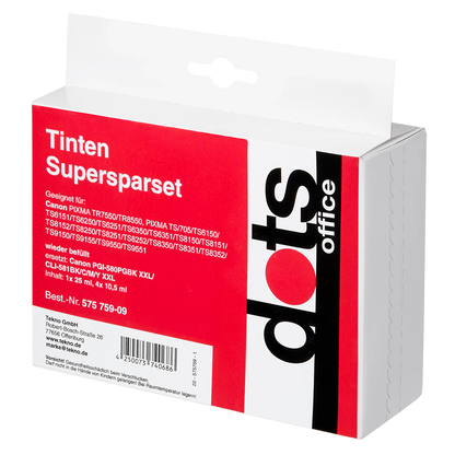 Artikelbild 3 für dots 1x pigmentschwarz, 1x schwarz, 1x cyan, 1x magenta, 1x gelb Druckerpatronen kompatibel zu Canon PGI-580XXL PGBK, CLI 581XXL BK/C/M/Y, Artikelnummer 575759