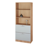 Artikelbild 1 für HAMMERBACHER Regalschrank 7300 RE, V7300/N/S/RE nussbaum, silber 80,0 x 42,0 x 200,4 cm, Artikelnummer 864177