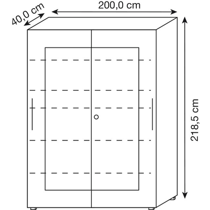 Artikelbild 2 für röhr Schiebetürenschrank Imperia, 194-1A5-9010-65-F1 weiß, quarzit 5 Fachböden 200,0 x 40,0 x 218,5 cm, Artikelnummer 186460