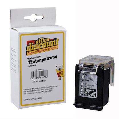 Artikelbild 1 für office discount schwarz Druckerpatrone kompatibel zu HP 301XL (CH563EE), Artikelnummer 105544