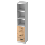 Artikelbild 1 für HAMMERBACHER Regalschrank 7600 SG, V7600/W/E/SG weiß, eiche 40,6 x 42,0 x 200,4 cm, Artikelnummer 860027