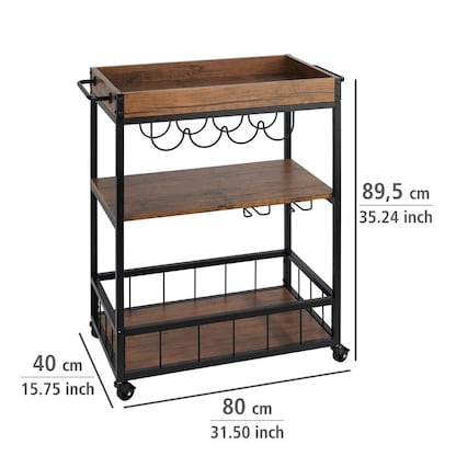 Artikelbild 2 für WENKO Etagenwagen Rustico braun 80,0 x 40,0 x 89,5 cm, Artikelnummer 810657