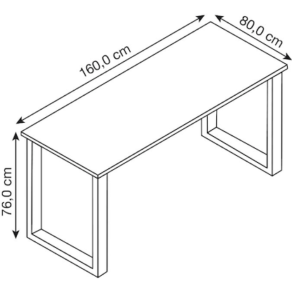 Artikelbild 2 für VCM my office Lona Schreibtisch honig-eiche rechteckig, U-Fuß-Gestell schwarz 160,0 x 80,0 cm, Artikelnummer 270258