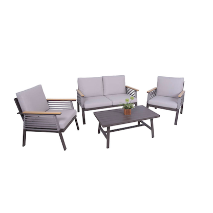 Artikelbild 13 für Garden Pleasure Loungegruppe DENIA beige, braun Metall, 12-teilig, Artikelnummer 544112