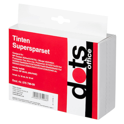 Artikelbild 4 für dots schwarz, cyan, magenta, gelb Druckerpatronen kompatibel zu HP 364XL (N9J74AE), 4er-Set, Artikelnummer 575799