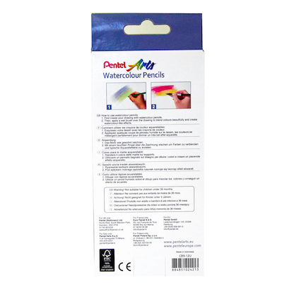 Artikelbild 4 für Pentel Arts Aquarellstifte farbsortiert, 1 Set, Artikelnummer 871280