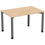 Artikelbild 1 für geramöbel Flex höhenverstellbarer Schreibtisch buche, anthrazit rechteckig, 4-Fuß-Gestell grau 120,0 x 80,0 cm, Artikelnummer 879573