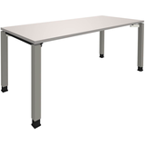 Artikelbild 1 für fm Sidney höhenverstellbarer Schreibtisch lichtgrau rechteckig, 4-Fuß-Gestell Quadratrohr silber 180,0 x 80,0 cm, Artikelnummer 352991