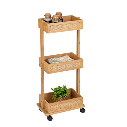 Artikelbild 8 für WENKO Etagenwagen Allegre braun 18,5 x 32,0 x 71,5 cm, Artikelnummer 809844