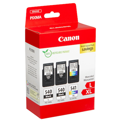 Artikelbild 2 für Canon PG-540Lx2/CL-541XL schwarz, color Druckköpfe, 3er-Set, Artikelnummer 143527