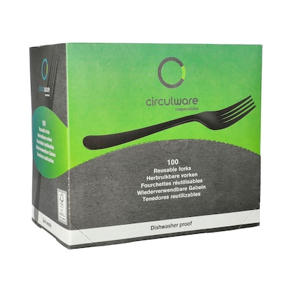 Artikelbild 3 für circulware RESBONSIBLES Mehrweg-Gabeln, Kunststoff schwarz, 100 St., Artikelnummer 890337