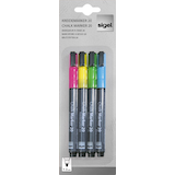 Artikelbild 1 für SIGEL Kreidemarker farbsortiert 1,0 - 2,0 mm, 4 St., Artikelnummer 535125