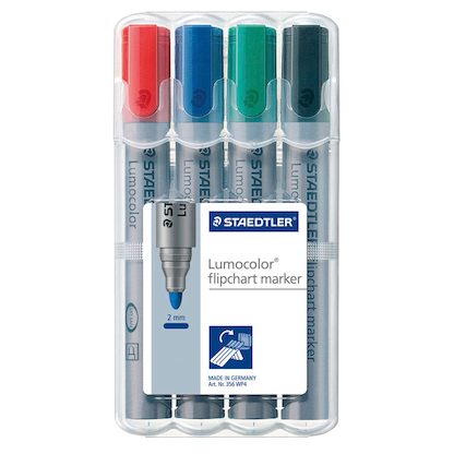 Artikelbild für STAEDTLER Lumocolor Flipchart-Marker farbsortiert 2,0 mm, 4 St., Artikelnummer 778787