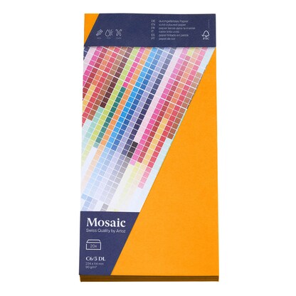 Artikelbild 3 für artoz Briefumschläge Mosaic DIN lang ohne Fenster papaya haftklebend 20 St., Artikelnummer 832273