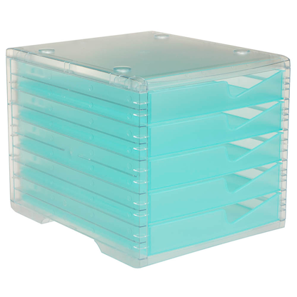 Artikelbild für styro Schubladenbox styroswingbox light aqua 275-8430.25224, DIN A4 mit 5 Schubladen, Artikelnummer 821872
