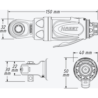 Artikelbild 2 für HAZET 9021P-2 Druckluft-Ratschenschrauber, Artikelnummer 582047