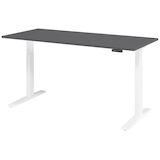 Artikelbild 1 für HAMMERBACHER XMKA19 elektrisch höhenverstellbarer Schreibtisch grafit rechteckig, C-Fuß-Gestell weiß 180,0 x 80,0 cm, Artikelnummer 380208