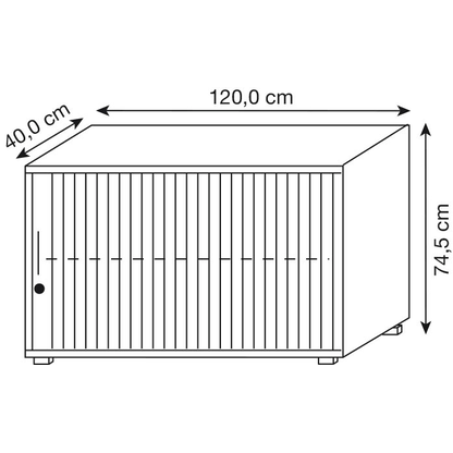 Artikelbild 2 für röhr Imperia Rollladenschrank weiß, silber 1 Fachboden 120,0 x 40,0 x 74,5 cm, Artikelnummer 186346