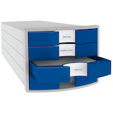 Artikelbild 1 für HAN Schubladenbox Impuls blau 1012-14, DIN A4 mit 4 Schubladen, Artikelnummer 817304