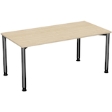 Artikelbild 1 für geramöbel Flex höhenverstellbarer Schreibtisch ahorn, anthrazit rechteckig, 4-Fuß-Gestell grau 160,0 x 80,0 cm, Artikelnummer 879510