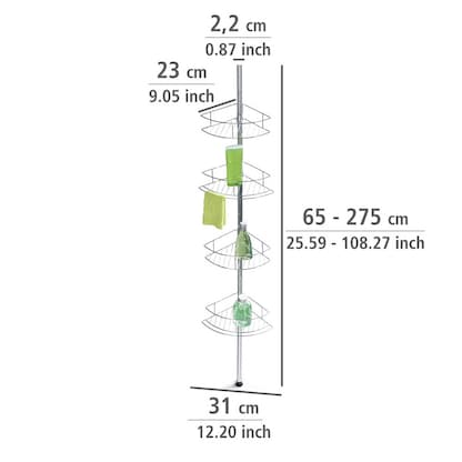 Artikelbild 5 für WENKO Teleskop-Duschregal Dolcedo silber 31,0 x 23,0 x 65,0 - 275,0 cm, Artikelnummer 531787