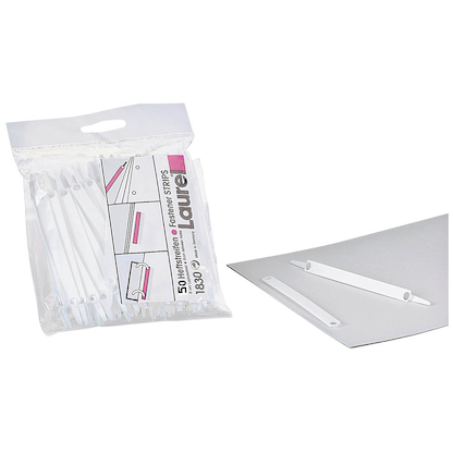 Artikelbild für 50 Laurel Heftstreifen EASY CLIP Abheftstreifen weiß Kunststoff, Artikelnummer 620829