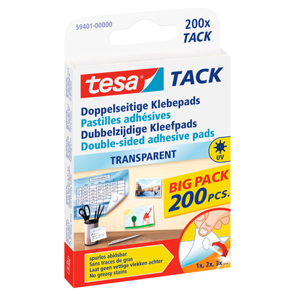 Artikelbild für tesa TACK doppelseitige Klebepads für max. 20 g 1,0 x 1,0 cm, 200 St., Artikelnummer 331013