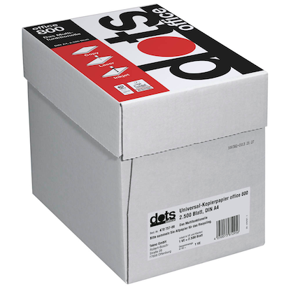 Artikelbild 2 für dots Kopierpapier office 800 DIN A4 75 g/qm 2.500 Blatt Maxi-Box, Artikelnummer 470757