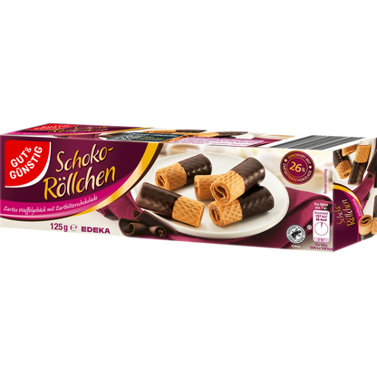 Artikelbild 3 für GUT&GÜNSTIG Schoko-Röllchen Zartbitter Kekse 125,0 g, Artikelnummer 987794