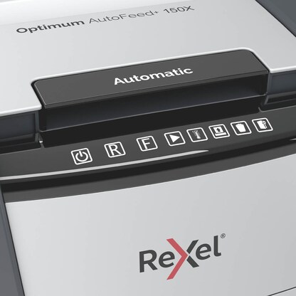 Artikelbild 6 für AKTION: Rexel Optimum AutoFeed+150X Aktenvernichter mit Partikelschnitt P-4, 4 x 28 mm, bis 150 Blatt, schwarz mit 40 Euro CashBack, Artikelnummer 267514