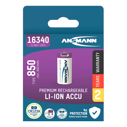 Artikelbild 6 für ANSMANN USB-Akku USB-C 16340 850 mAh, Artikelnummer 216149