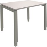 Artikelbild 1 für fm Sidney höhenverstellbarer Schreibtisch lichtgrau rechteckig, 4-Fuß-Gestell Quadratrohr silber 100,0 x 80,0 cm, Artikelnummer 353353