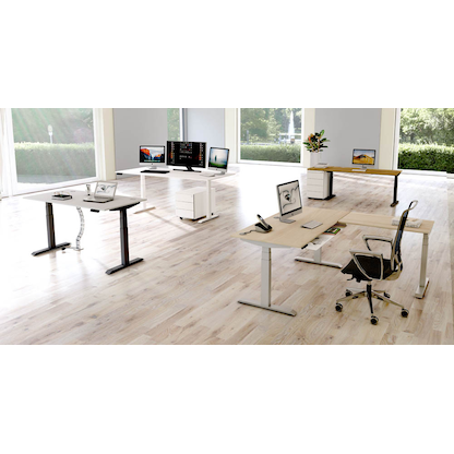 Artikelbild 4 für Kerkmann Move 4 elektrisch höhenverstellbarer Schreibtisch anthrazit rechteckig, T-Fuß-Gestell weiß 180,0 x 80,0 cm, Artikelnummer 998106