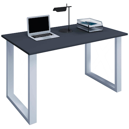 Artikelbild für VCM my office Lona Schreibtisch anthrazit rechteckig, U-Fuß-Gestell silber 140,0 x 80,0 cm, Artikelnummer 268379
