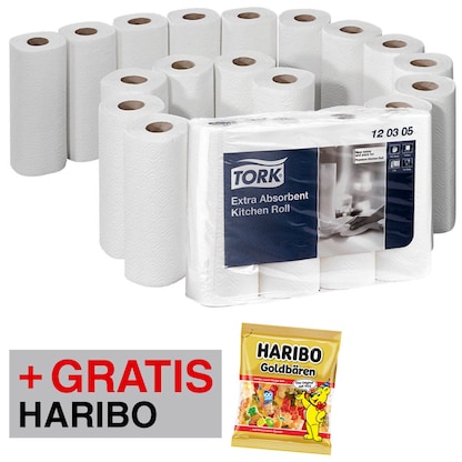 Artikelbild 12 für AKTION: TORK Küchenrollen Premium 3-lagig, 5x 4 Rollen + GRATIS HARIBO Goldbären Fruchtgummi 175,0 g, Artikelnummer 794531