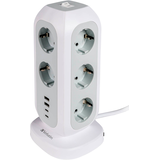 Artikelbild 1 für verbatim EUPT-01 11-fach Steckdosenturm 2,0 m weiß mit USB-Buchse, Artikelnummer 914162