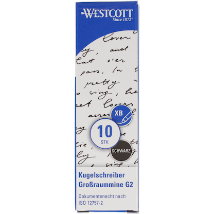 Artikelbild 11 für WESTCOTT Kugelschreiberminen XB schwarz, 10 St., Artikelnummer 333488